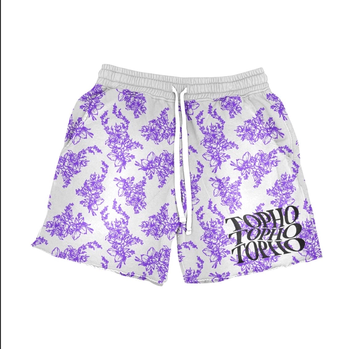 Purple flower shorts